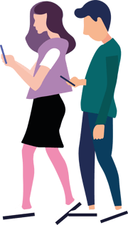 Laufend zu zweit_Mit Handy