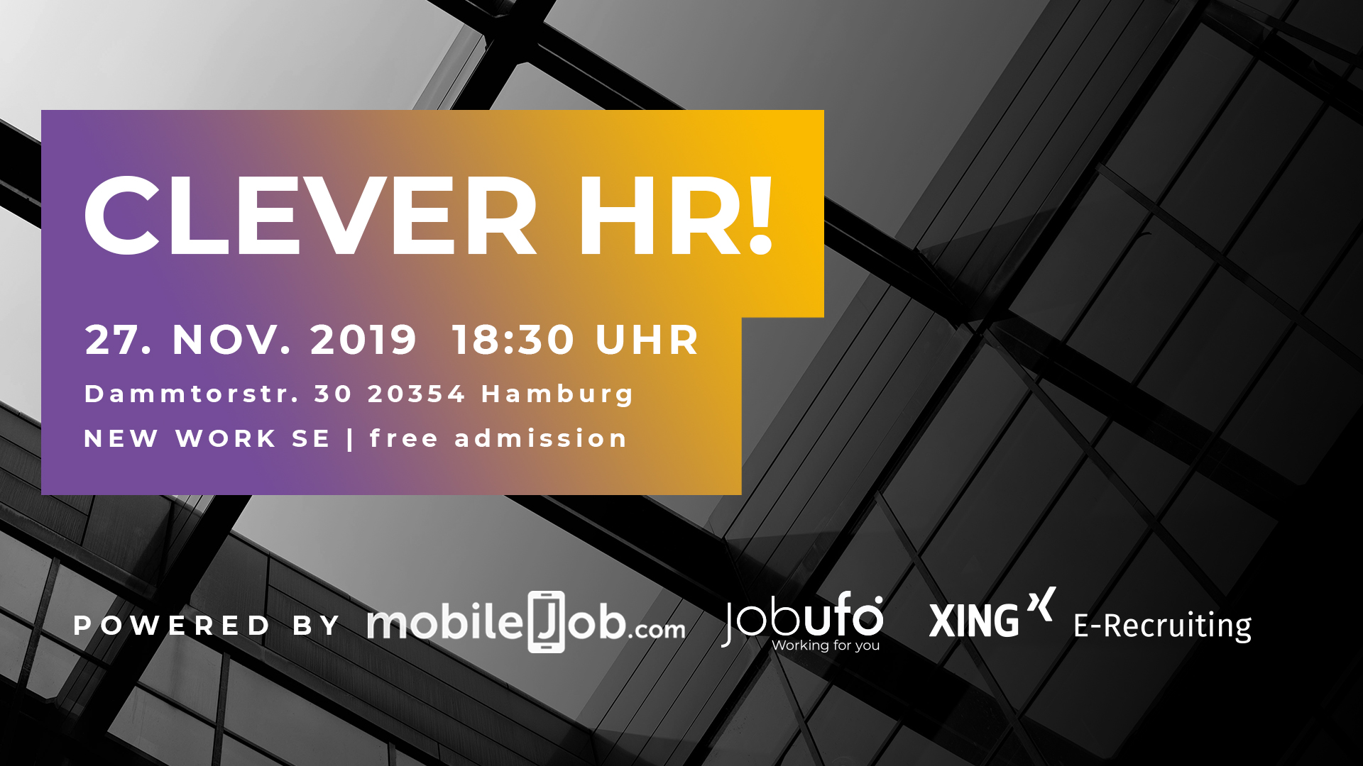 CleverHR_Meetup_Hamburg_Sharepic_16x9_Logos klein unten